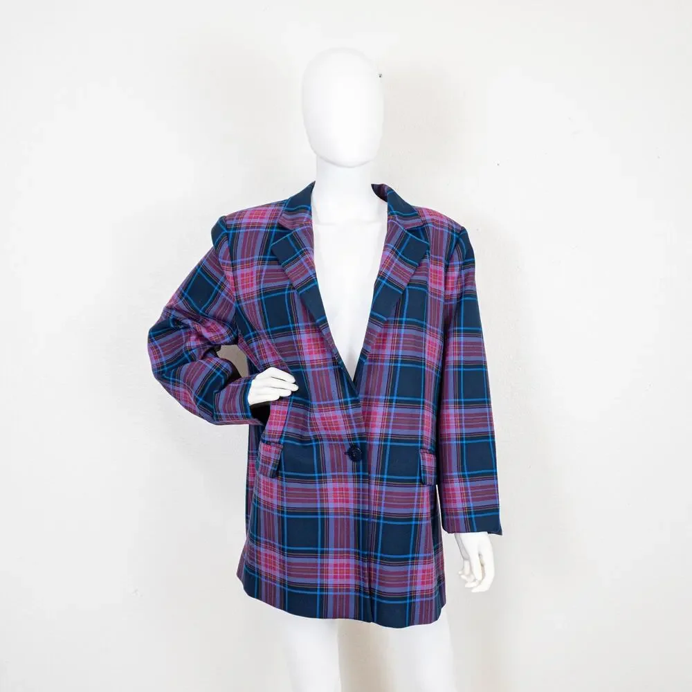 Antropologie X Exquise Plaid Blazer Jacket size XL NEW